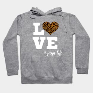 Love Yaya Life Leopard Print Heart Hoodie